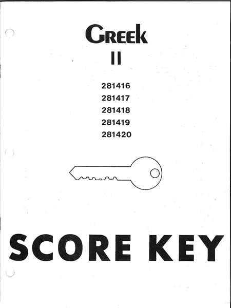 Greek II Key 16-20 from Accelerated Christian Education