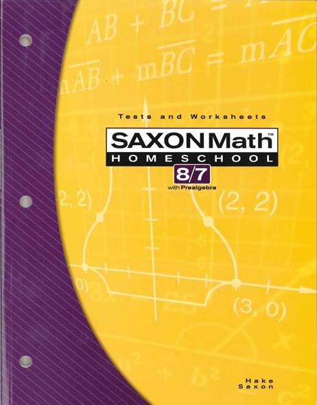 Math 8/7 Homeschool Testing Book 3rd Edition from Saxon Math