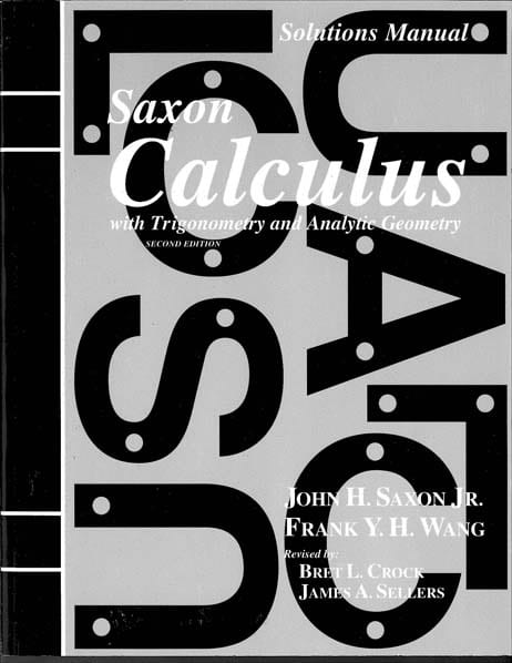Saxon Calculus Solution Manual, 2nd ed., from Houghton Mifflin Harcourt