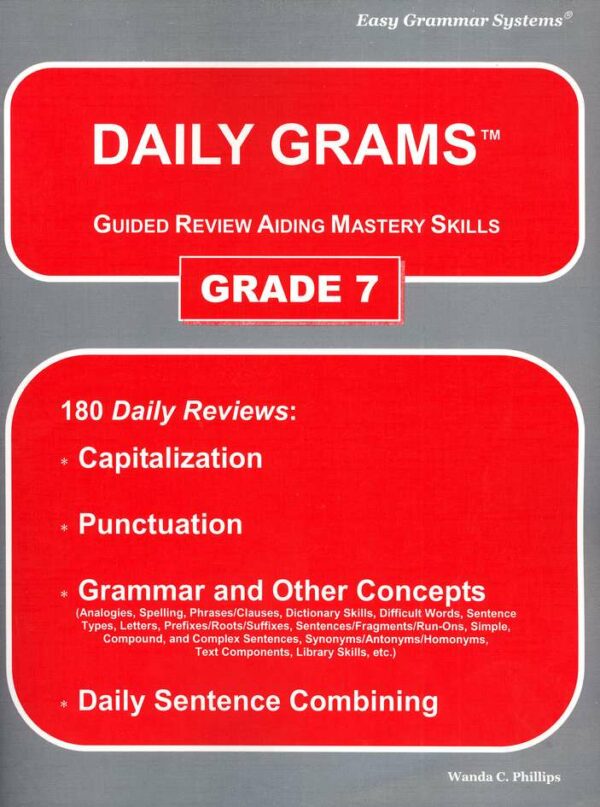 Daily Grams: Grade 7 Teacher Text from Easy Grammar Systems