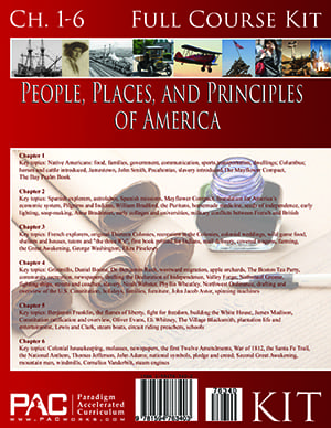 The People, Places and Principles of America First Year Kit from Paradigm Accelerated Curriculum