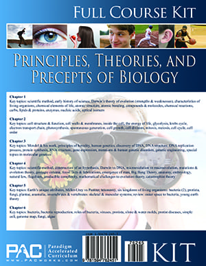 Principles, Theories, & Precepts of Biology kit from Paradigm Accelerated Curriculum