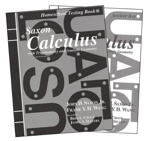 Calculus Homeschool Packet w/Test Forms from Saxon Math Textbook Curriculum Express
