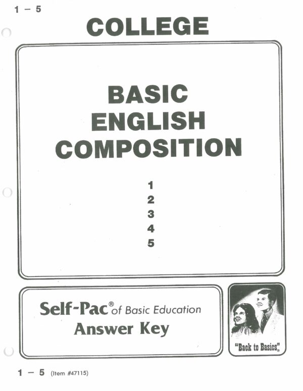 English Composition I Key 1-5 from Accelerated Christian Education ACE 1 of 2 Curriculum Express