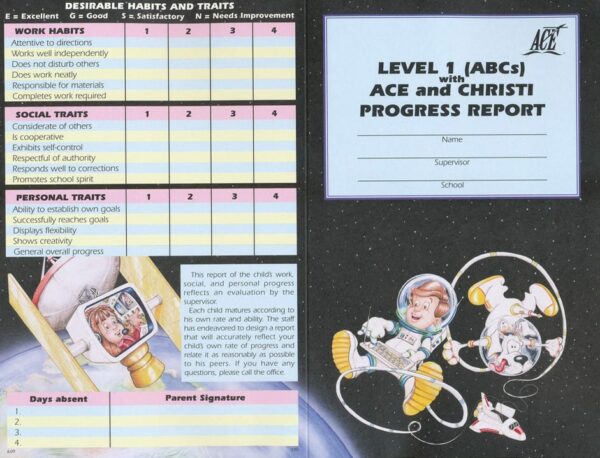 ABC Progress Report by Accelerated Christian Education ACE Workbook Curriculum Express