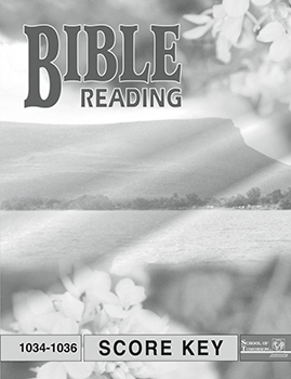 3rd Grade Bible Reading Answer Key 1034-1036 by Accelerated Christian Education ACE 4 of 4 Curriculum Express