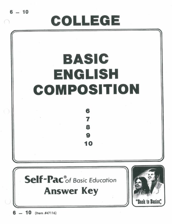 English Composition I Key 6-10 from Accelerated Christian Education ACE 2 of 2 Curriculum Express
