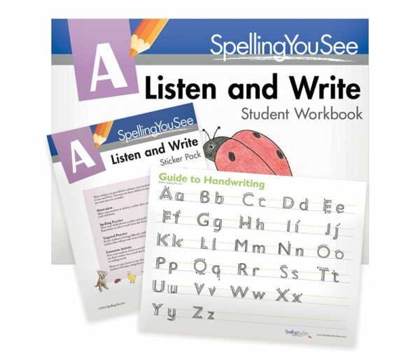 Level A: Listen and Write Student Pack from Spelling You See Workbook Curriculum Express