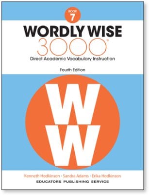Wordly Wise 3000 (4th Edition) Grade 7 Student Book Workbook Curriculum Express