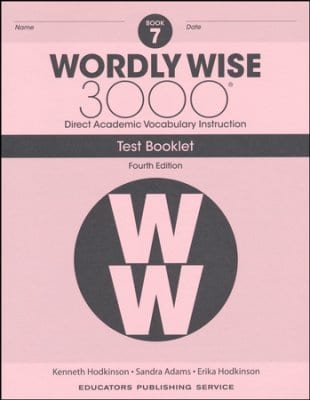 Wordly Wise 3000 (4th Edition) Grade 7 Tests Paper tests Curriculum Express