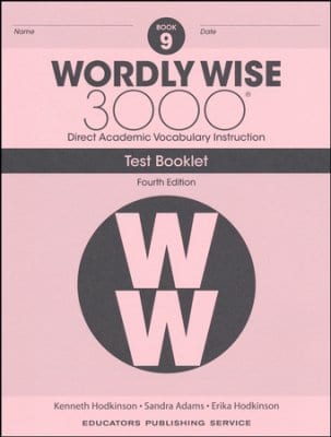 Wordly Wise 3000 (4th Edition) Grade 9 Tests Workbook Curriculum Express