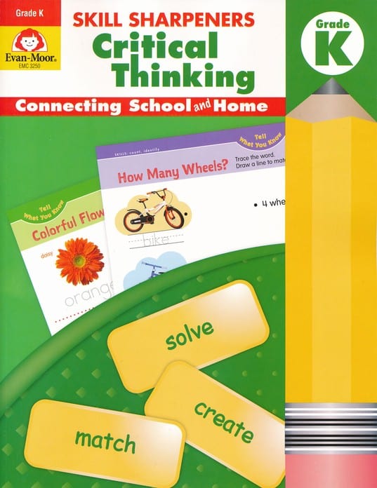 Skill Sharpeners Critical Thinking Kindergarten Activity Book from Evan-Moor Clearance Curriculum Express