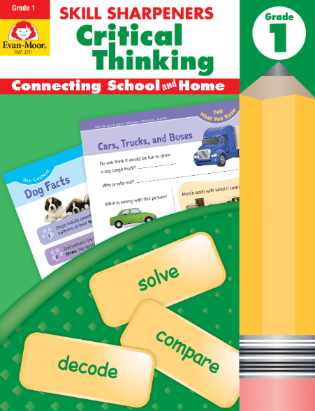 Skill Sharpeners Critical Thinking Grade 1 Activity Book from Evan-Moor Clearance Curriculum Express
