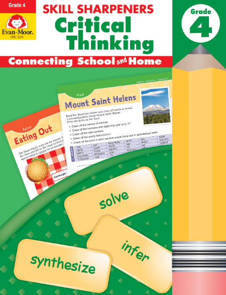 Skill Sharpeners Critical Thinking Grade 4 Activity Book from Evan-Moor Clearance Curriculum Express
