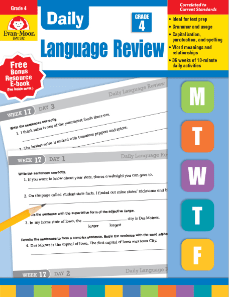 Daily Language Review, Grade 4, from Evan-Moor Clearance Curriculum Express