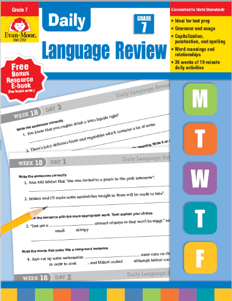 Daily Language Review, Grade 7, from Evan-Moor Clearance Curriculum Express