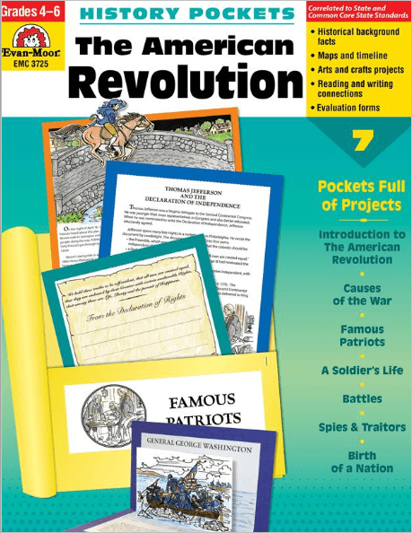 History Pockets: The American Revolution, Grades 4-6 from Evan-Moor Clearance Curriculum Express