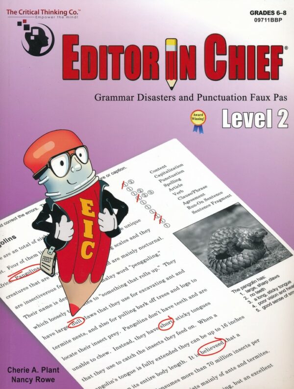 Editor in Chief Level 2 from Critical Thinking Company Paperback Curriculum Express